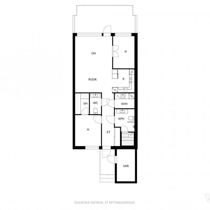 3h + keittiö + sauna, 76 m2