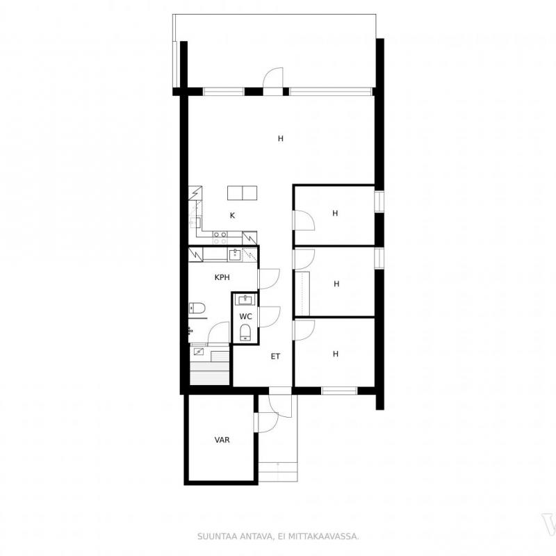 4h + keittiö + sauna, 90,2 m2